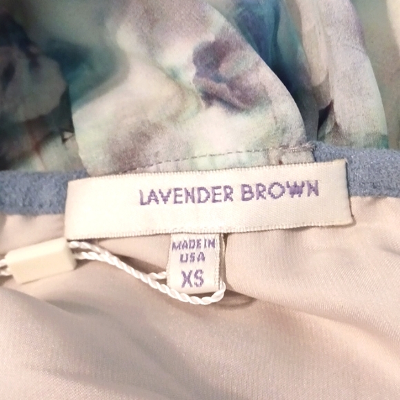 Lavender Brown "Watercolor Floral" Mini Dress in Size XS (NWT) - Picture 6 of 10